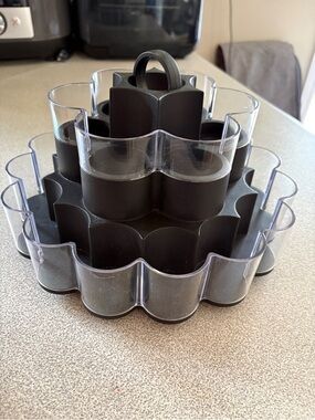 Pampered Chef Black and Clear Tiered Spice Carousel